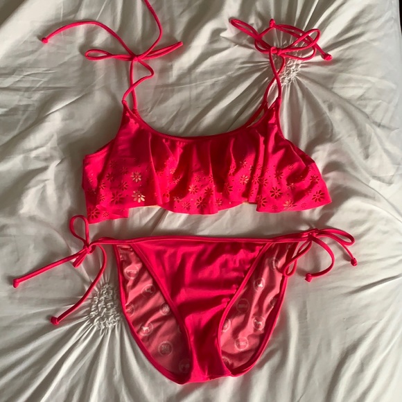 Pink Victoria’s Secret hot pink swim suit